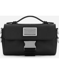Dolce & Gabbana - Grainy Calfskin And Nylon Crossbody Bag - Lyst