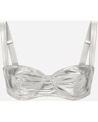 Dolce & Gabbana - Sujetador Balconette De Punto Elástico Revestido - Lyst