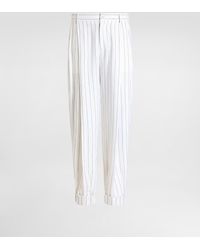Dolce & Gabbana - Pinstripe Linen-Blend Pants With Double Darts - Lyst