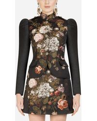 Dolce & Gabbana Baroque Floral Jacquard Tailcoat - Black