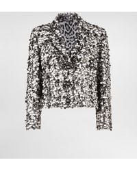 Dolce & Gabbana - Short Single-Breasted Jacket With Sequin Embellishment - Lyst