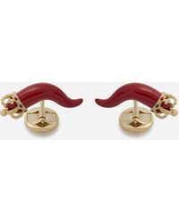 Dolce & Gabbana Boutons De Manchettes Good Luck En Or Jaune Émaillé - Métallisé