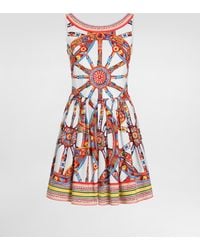 Dolce & Gabbana - Carretto-Print Poplin Midi Dress - Lyst