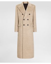 Dolce & Gabbana - Long-Haired Mohair Blend Double-Breasted Coat - Lyst