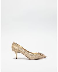 Dolce & Gabbana Pumps Aus Taormina-Spitze Aus Lurex Mit Kristallen - Mettallic