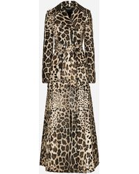 Dolce & Gabbana - レオパードプリント ゴートスキン ダブルブレスト コート - Lyst