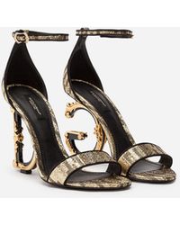 Zapatos de tacón con tachuelas de cristal rojo con lentejuelas Dolce \u0026  Gabbana | Balardi