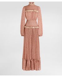 Dolce & Gabbana - Small Rose-Print Long Chiffon Dress - Lyst