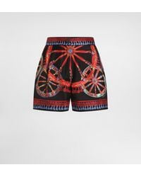 Dolce & Gabbana - Carretto-Print Silk Vanity Bermuda Shorts - Lyst