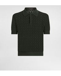 Dolce & Gabbana - Short-Sleeved Cotton Openwork Polo-Shirt - Lyst