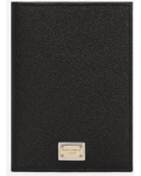 Dolce & Gabbana - Dauphine Calfskin Passport Holder With Plate - Lyst