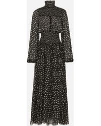 Dolce & Gabbana - Silk Polka-Dot Maxi Dress - Lyst