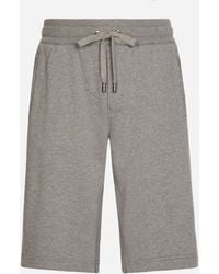 Dolce & Gabbana - Jersey Jogging Shorts With Logo Tag - Lyst