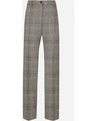 Dolce & Gabbana - Flared Glen Plaid Pants - Lyst