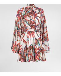 Dolce & Gabbana - Carretto-Print Devoré Twill Dress - Lyst