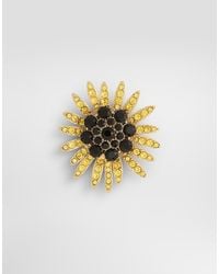 Dolce & Gabbana - Sartoria Floral Brooch With Rhinestones - Lyst