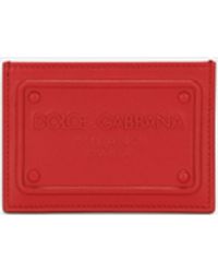 Dolce & Gabbana - Kartenetui aus Kalbsleder mit Relieflogo - Lyst