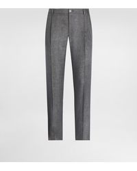Dolce & Gabbana - Washed Linen Canvas Trousers - Lyst