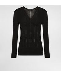 Dolce & Gabbana - Silk V-Neck Sweater - Lyst