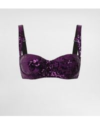 Dolce & Gabbana - Sequinned Balconette Bra - Lyst