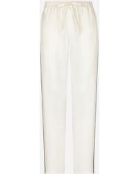 Dolce & Gabbana - Silk Jogging Pants With Dg Embroidery - Lyst