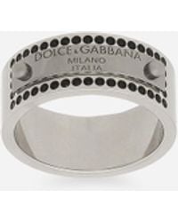 Dolce & Gabbana - Bague Avec Plaquette Strass - Lyst