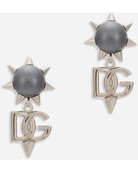 Dolce & Gabbana - Mono boucle d'oreille clip avec logo DG et clous - Lyst