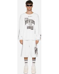 Dolce & Gabbana - Jersey Jogging Shorts With Dgvib3 Print And Logo - Lyst