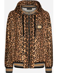 Dolce & Gabbana - Hoodie With Leopard- Crespo And Tag - Lyst
