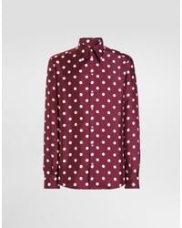 Dolce & Gabbana - Polka Dot-Print Silk Twill Shirt - Lyst
