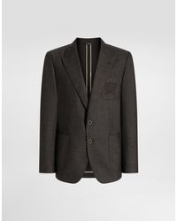 Dolce & Gabbana - Single-Breasted Portofino Wool Canvas Jacket - Lyst