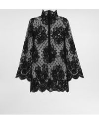 Dolce & Gabbana - Lace Dress With High Neck - Lyst