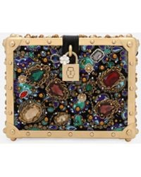 Dolce & Gabbana - Jacquard Dolce Box Bag With Embroidery - Lyst