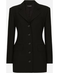 Dolce & Gabbana - Long Single-Breasted Wool Cady Dolce-Fit Jacket - Lyst