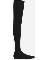 Dolce & Gabbana - サイハイブーツ ストレッチジャージー - Lyst