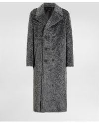 Dolce & Gabbana - Double-Breasted Fur-Effect Coat - Lyst