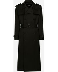 Dolce & Gabbana - ウール ダブルブレストトレンチコート - Lyst