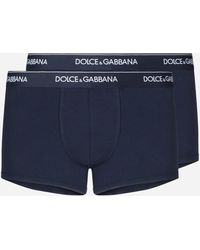 Dolce & Gabbana Stretch Cotton Boxers Two-pack - Blue