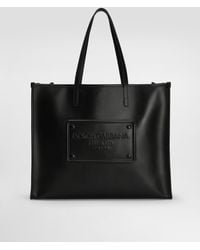 Dolce & Gabbana - Shopper Aus Kalbsleder Mit Relieflogo - Lyst