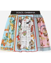 Dolce & Gabbana Midirock aus Popeline Foulard-Printmix - Rot
