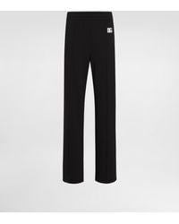 Dolce & Gabbana - Flared Jersey Jogging Pants With Dg Logo Embroidery - Lyst