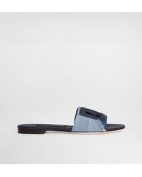 Dolce & Gabbana - Logo-appliqué Patchwork Denim Flats - Lyst