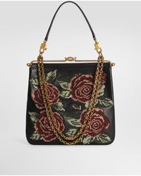 Dolce & Gabbana - Dina Shoulder And Crossbody Bag With Fine Stitch Embroidery - Lyst