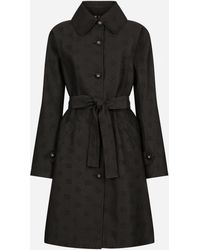 Dolce & Gabbana - Quilted Jacquard Trench Coat With Dg Logo - Lyst