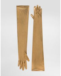 Dolce & Gabbana - Long Foiled Organzine Gloves - Lyst