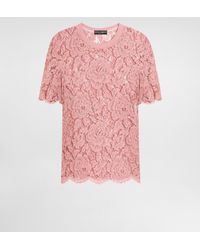 Dolce & Gabbana - Short-Sleeved Cordonetto Lace T-Shirt - Lyst