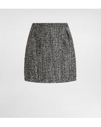 Dolce & Gabbana - Jupe Courte En Double Laine Mélangée - Lyst