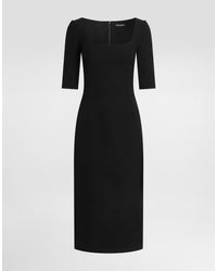 Dolce & Gabbana - Double Wool Crêpe Dress - Lyst