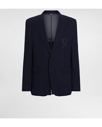 Dolce & Gabbana - Single-Breasted Cotton Jersey Jacket With Logo Embroidery - Lyst