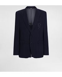 Dolce & Gabbana - Single-Breasted Cotton Jersey Jacket With Logo Embroidery - Lyst